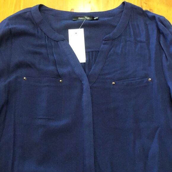 NWT Doe & Rae Blue Blouse - Picture 8 of 11